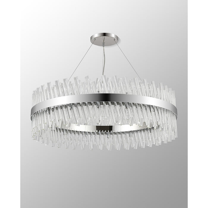 Nelson Lighting NL9504PN/CL9 Kaffer 32 Light Round Pendant Polished Nickel Clear