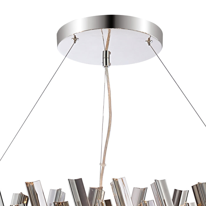 Nelson Lighting NL9504PN/SM9 Kaffer 32 Light Round Pendant Polished Nickel Smoke