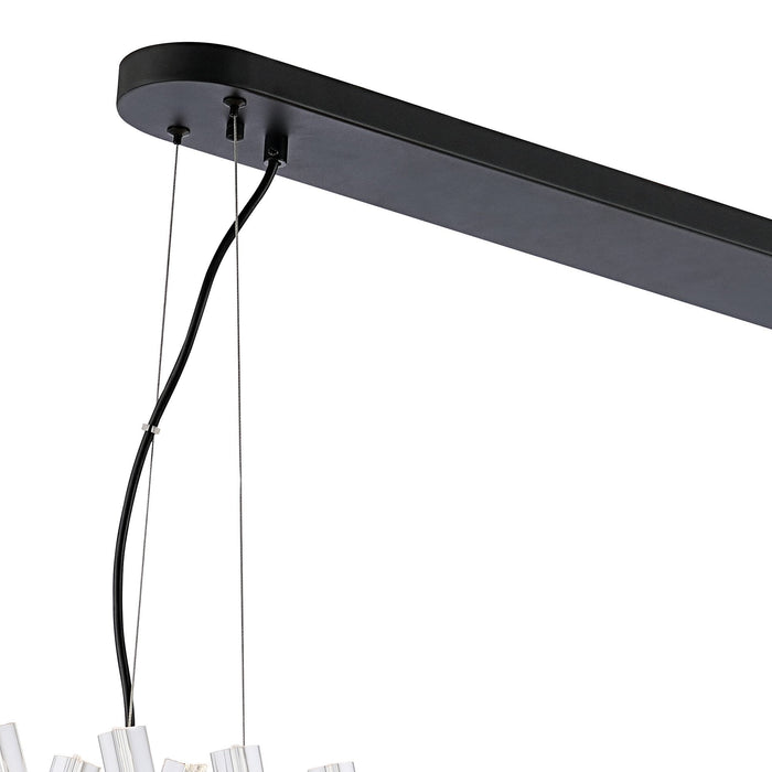 Nelson Lighting NL9506BL/CL9 Kaffer 24 Light Oblong Pendant Satin Black Clear