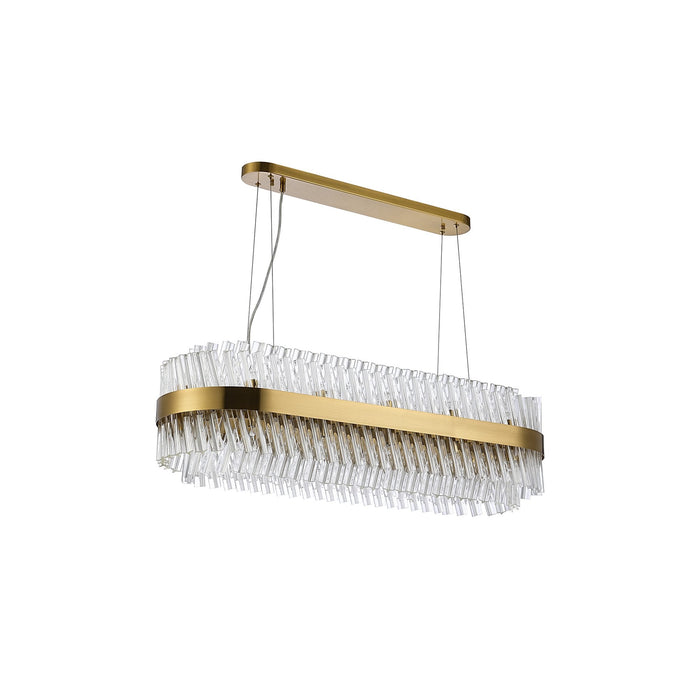 Nelson Lighting NL9506BR/CL9 Kaffer 24 Light Oblong Pendant Brass Clear