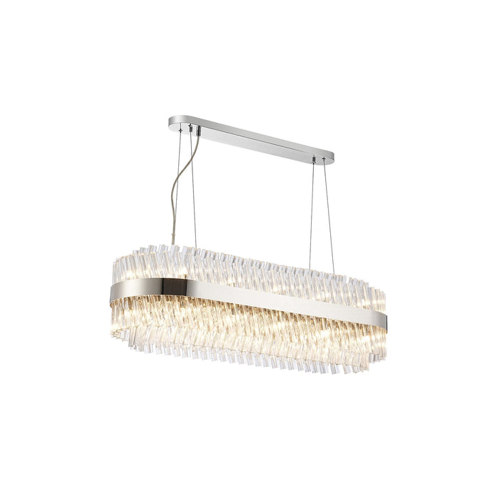 Nelson Lighting NL9506PN/CL9 Kaffer 24 Light Oblong Pendant Polished Nickel Clear