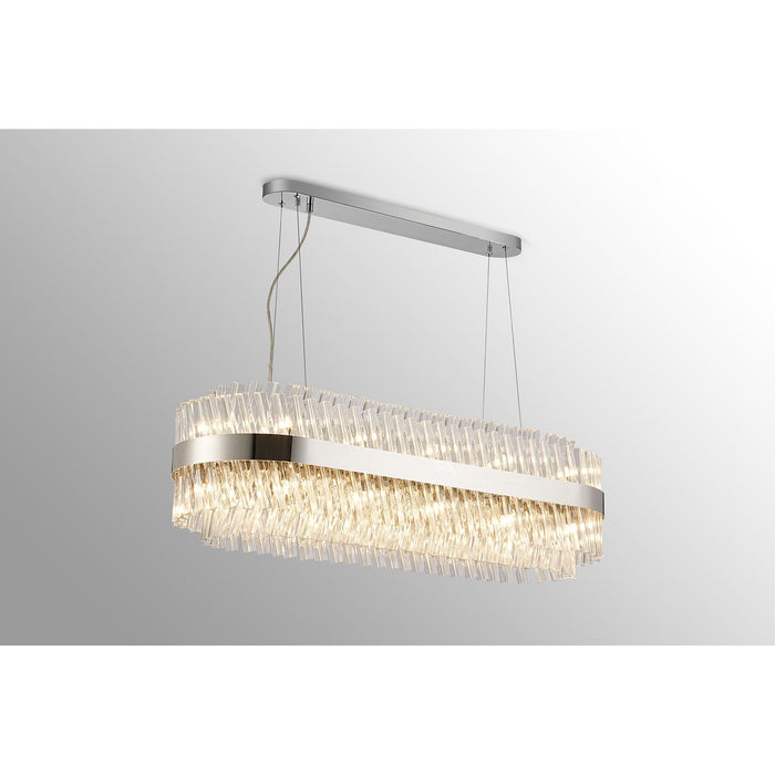 Nelson Lighting NL9506PN/CL9 Kaffer 24 Light Oblong Pendant Polished Nickel Clear