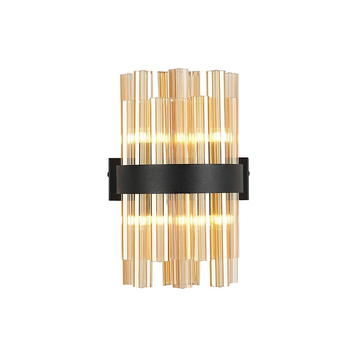 Nelson Lighting NL9510BL/AM9 Kaffer 4 Light Wall Light Satin Black Amber