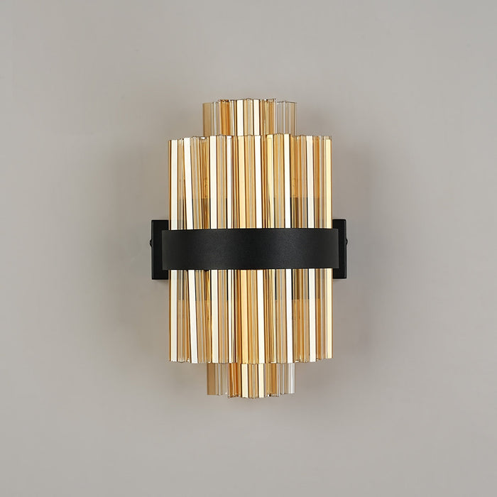 Nelson Lighting NL9510BL/AM9 Kaffer 4 Light Wall Light Satin Black Amber