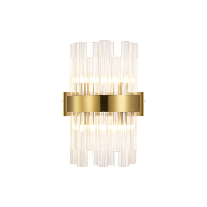 Nelson Lighting NL9510BR/CL9 Kaffer 4 Light Wall Light Brass Clear