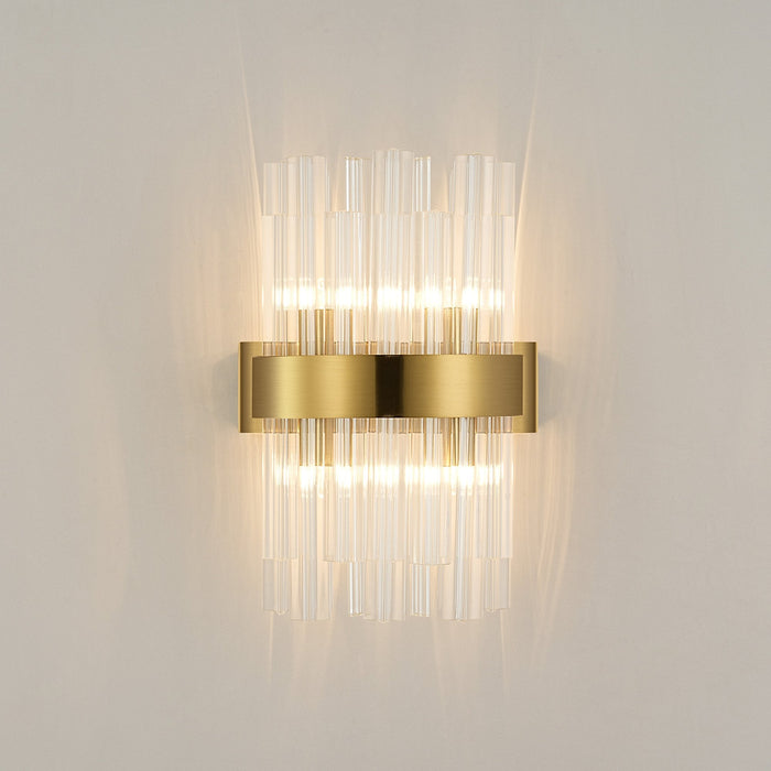 Nelson Lighting NL9510BR/CL9 Kaffer 4 Light Wall Light Brass Clear