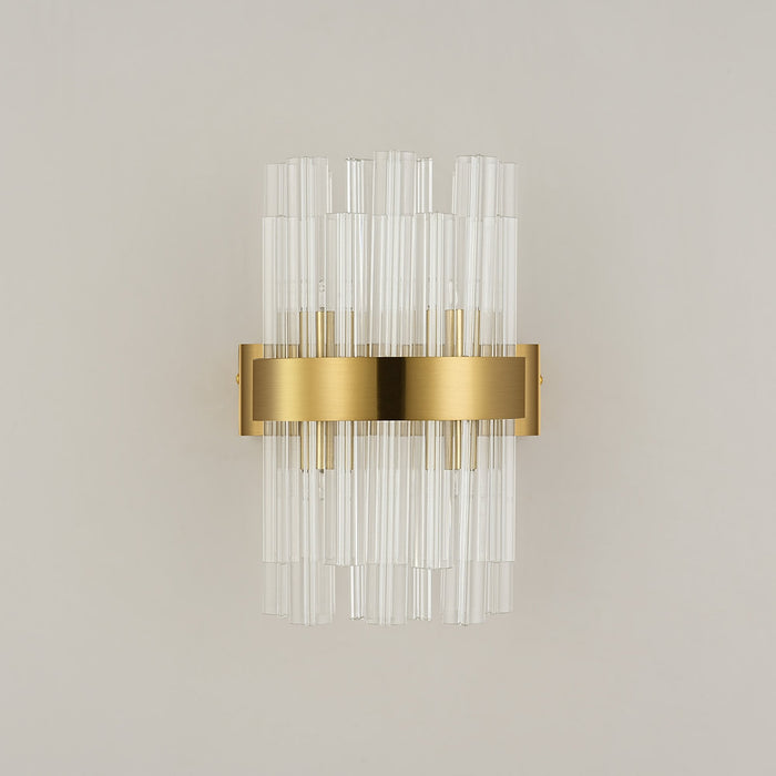 Nelson Lighting NL9510BR/CL9 Kaffer 4 Light Wall Light Brass Clear