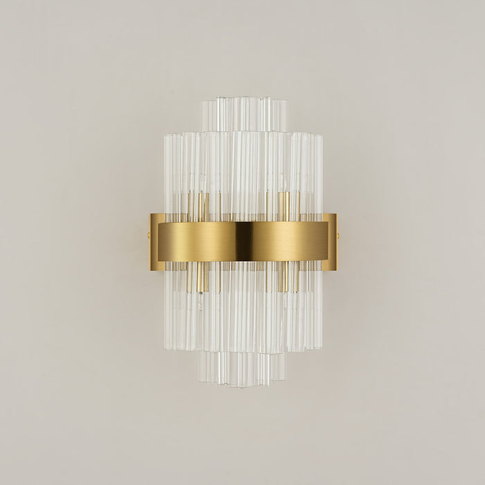 Nelson Lighting NL9510BR/CL9 Kaffer 4 Light Wall Light Brass Clear