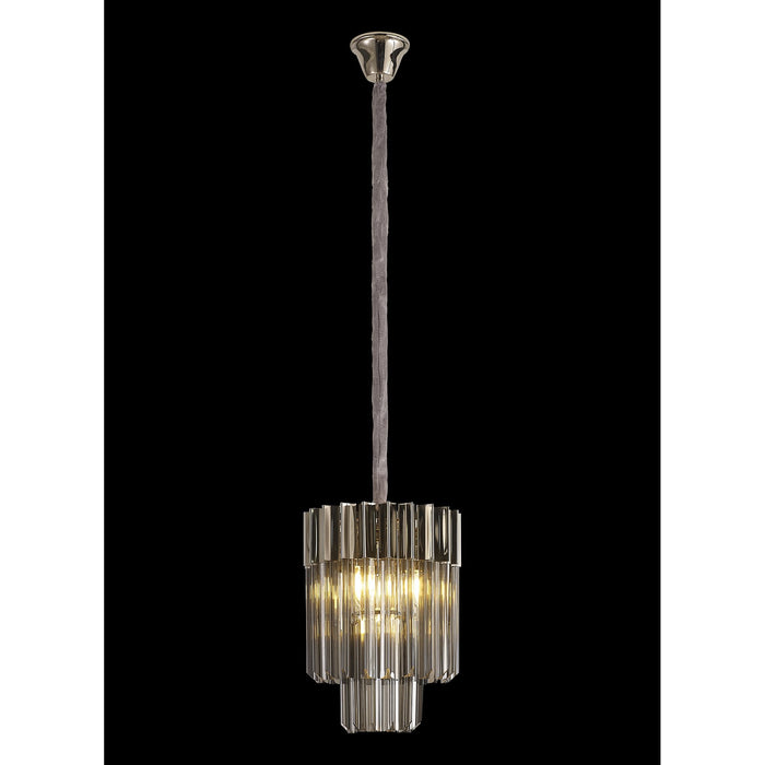 Nelson Lighting NL84479 Kobra 4 Light Round Pendant Polished Nickel Smoked