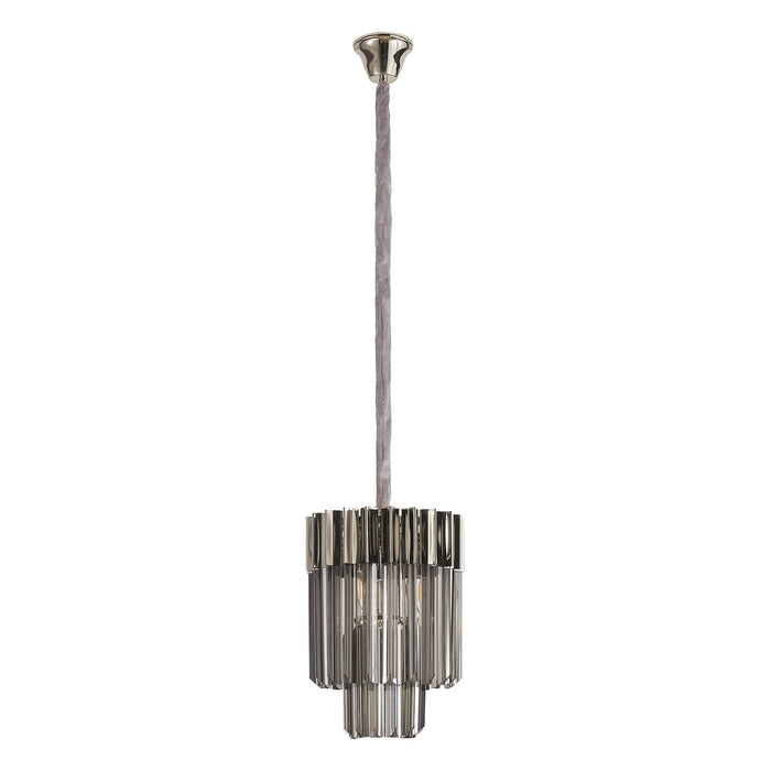 Nelson Lighting NL84479 Kobra 4 Light Round Pendant Polished Nickel Smoked