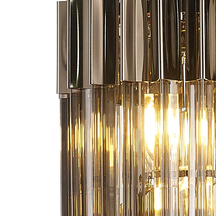 Nelson Lighting NL84479 Kobra 4 Light Round Pendant Polished Nickel Smoked