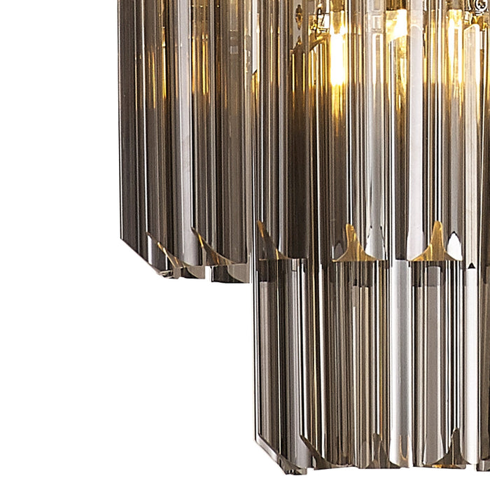 Nelson Lighting NL84479 Kobra 4 Light Round Pendant Polished Nickel Smoked