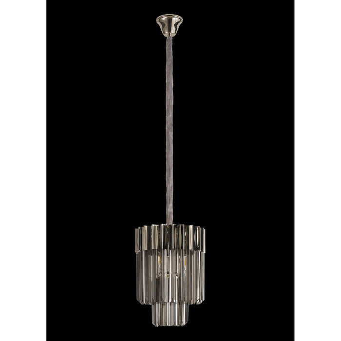 Nelson Lighting NL84479 Kobra 4 Light Round Pendant Polished Nickel Smoked