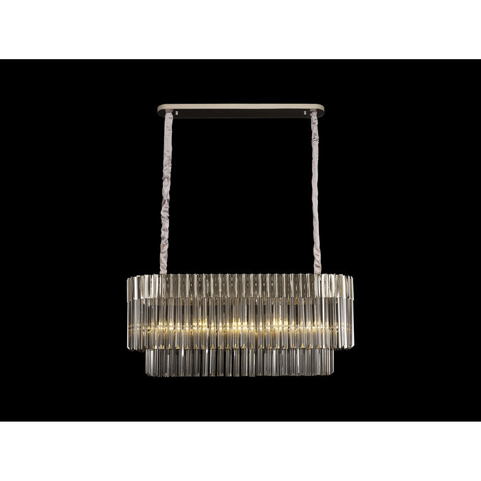 Nelson Lighting NL84559 Kobra 5 Light Rectangle Pendant Polished Nickel Smoked