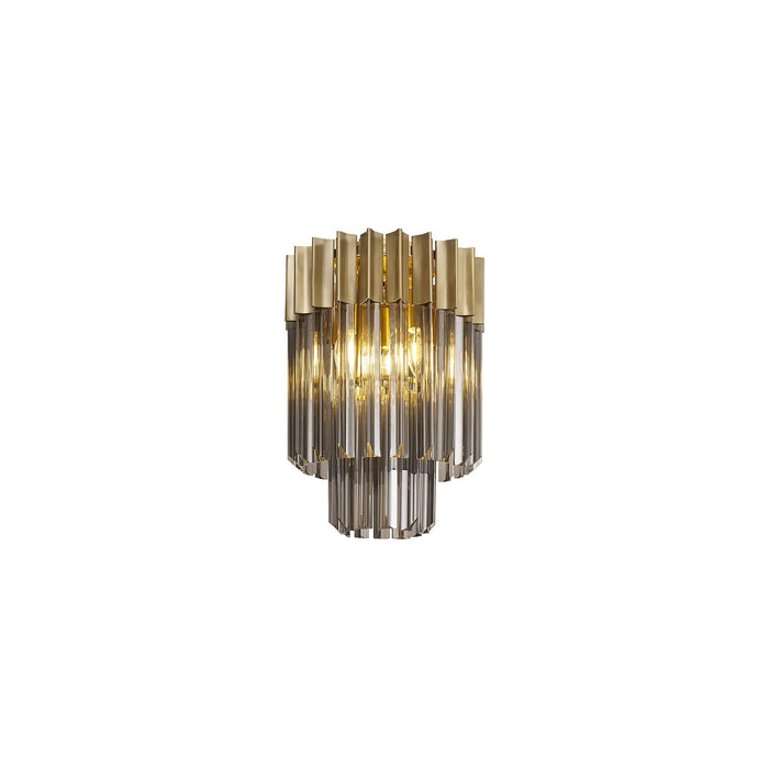 Nelson Lighting NL89329 Kobra 3 Light Ceiling Light Brass Smoked