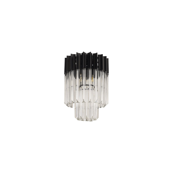 Nelson Lighting NL89359 Kobra 3 Light Ceiling Light Matt Black Clear