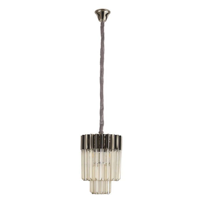 Nelson Lighting NL89649 Kobra 4 Light Round Pendant Polished Nickel Cognac