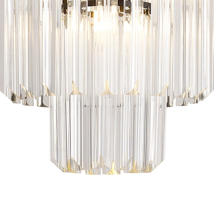 Nelson Lighting NL89659 Kobra 4 Light Round Pendant Matt Black Clear