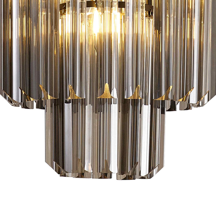 Nelson Lighting NL89669 Kobra 4 Light Round Pendant Matt Black Smoked