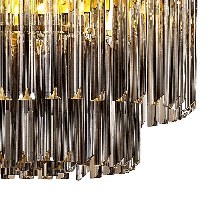 Nelson Lighting NL89689 Kobra 8 Light Round Pendant Brass Smoked