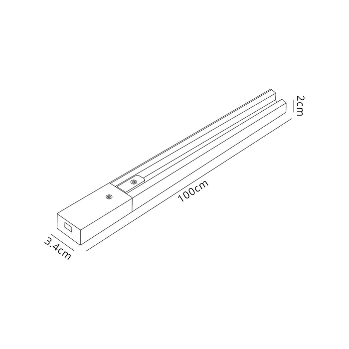 Nelson Lighting NL85959 Lakic 2 Wire 1m Black Track c / w Live & Dead End