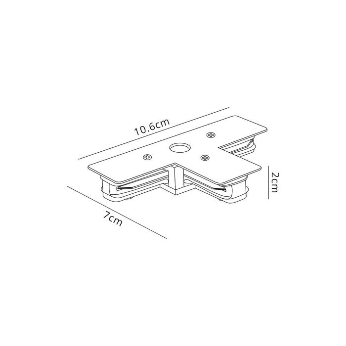 Nelson Lighting NL85999 Lakic Black Track T Connector