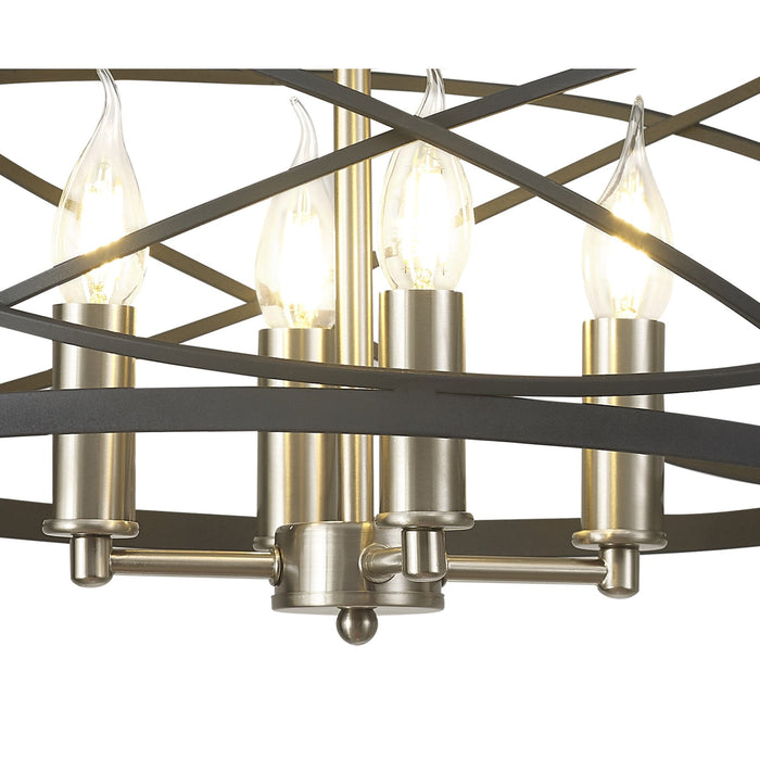 Nelson Lighting NL78549 Liza 4 Light Pendant Graphite Satin Nickel