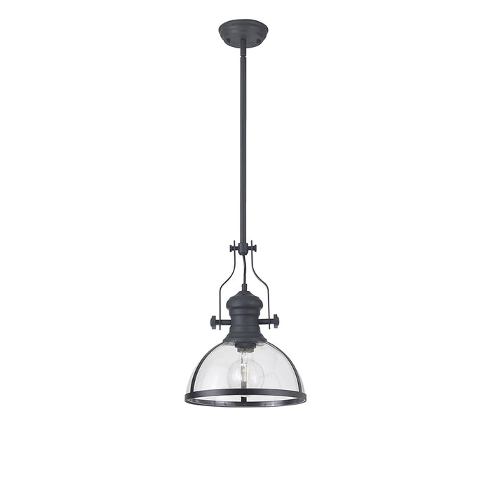 Nelson Lighting NL7262/GR9 Louis 1 Light Pendant Graphite Clear