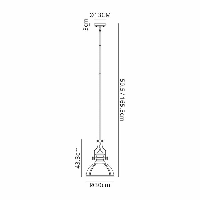 Nelson Lighting NL7262/PN9 Louis 1 Light Pendant Polished Nickel Clear