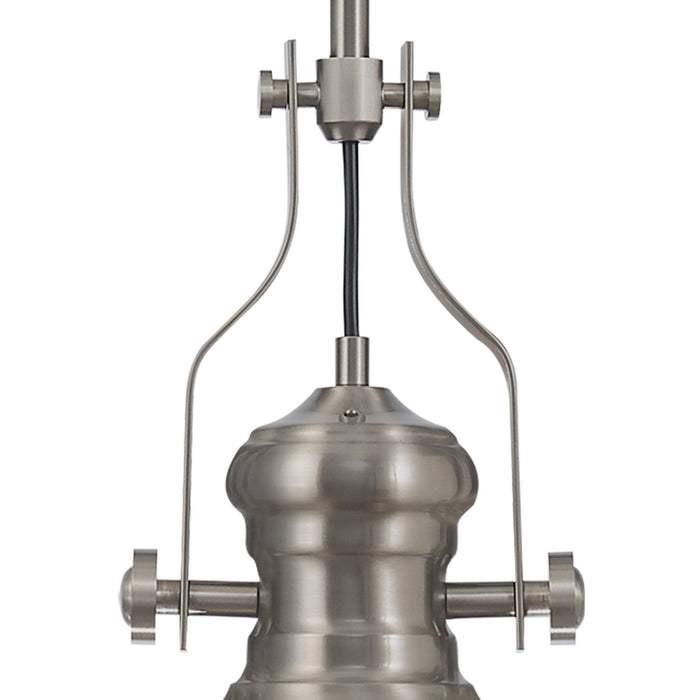 Nelson Lighting NL7262/SN9 Louis 1 Light Pendant Satin Nickel Clear