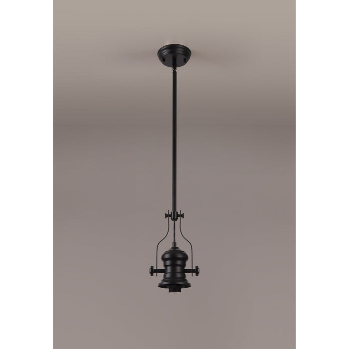 Nelson Lighting NL83819 Louis 1 Light Pendant Matt Black