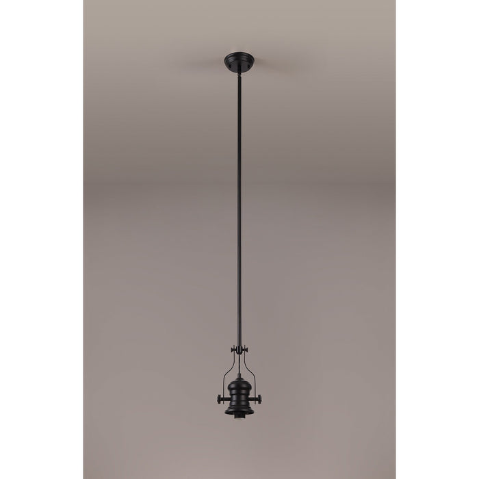 Nelson Lighting NL83819 Louis 1 Light Pendant Matt Black