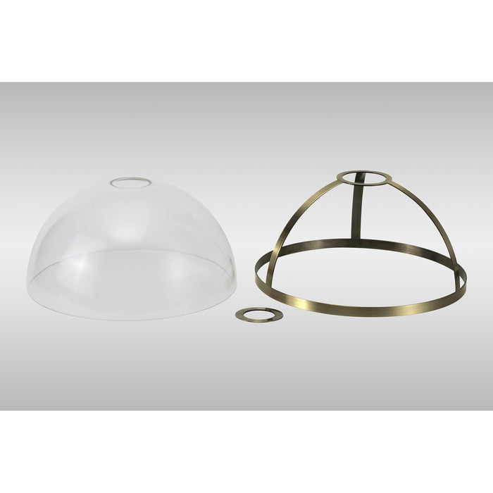 Nelson Lighting NL90559 Louis Shade Antique Brass Clear