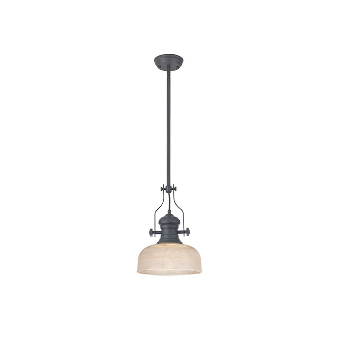 Nelson Lighting NLK15379 Louis 1 Light Pendant Graphite Prismatic