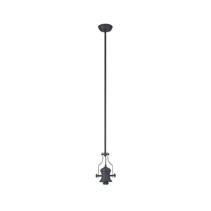 Nelson Lighting NLK15379 Louis 1 Light Pendant Graphite Prismatic