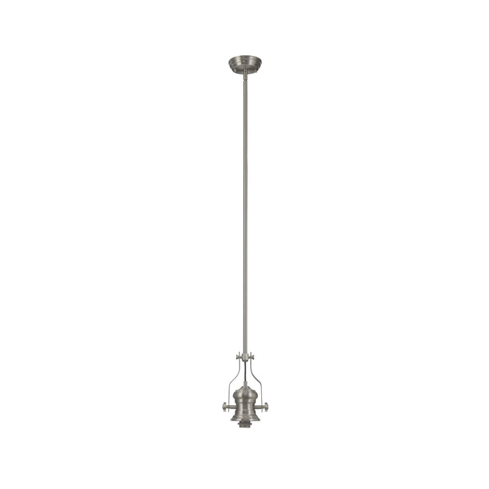 Nelson Lighting NLK15389 Louis 1 Light Pendant Satin Nickel Clear