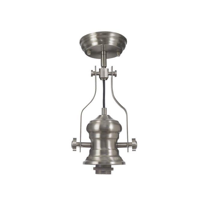 Nelson Lighting NLK15389 Louis 1 Light Pendant Satin Nickel Clear