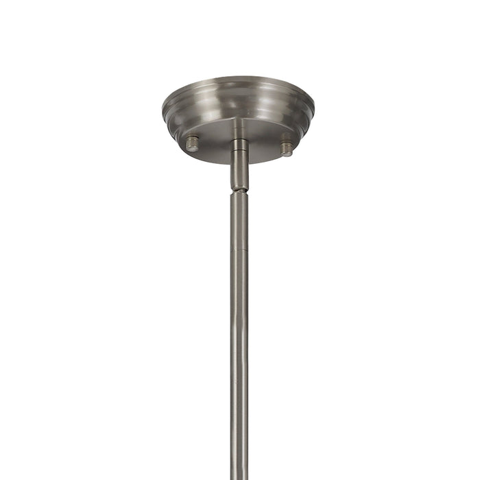 Nelson Lighting NLK15389 Louis 1 Light Pendant Satin Nickel Clear