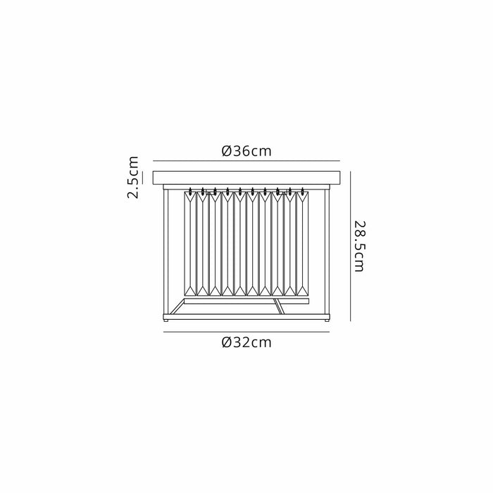 Nelson Lighting NL91119 Maccia 3 Light Flush Ceiling Light Satin Black Clear