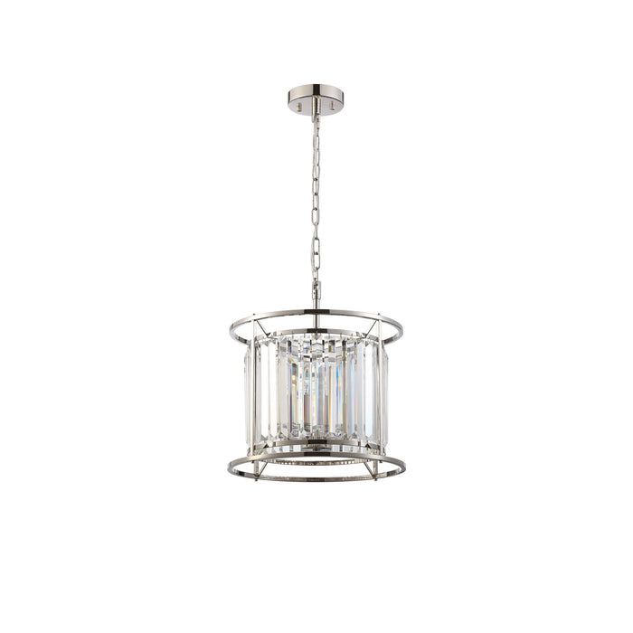 Nelson Lighting NL91179 Maccia 3 Light Pendant/Ceiling Light Polished Nickel Clear