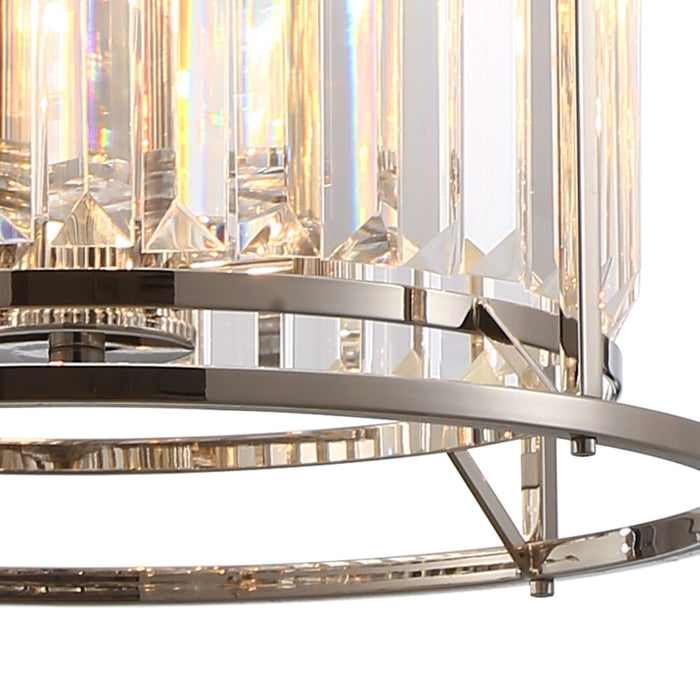 Nelson Lighting NL91179 Maccia 3 Light Pendant/Ceiling Light Polished Nickel Clear