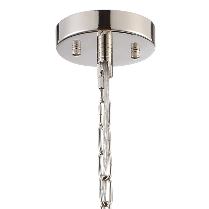 Nelson Lighting NL91189 Maccia 6 Light Pendant/Ceiling Light Polished Nickel Clear