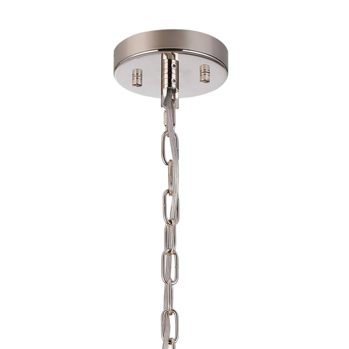 Nelson Lighting NL91209 Maccia 6 Light Pendant/Ceiling Light Polished Nickel Clear