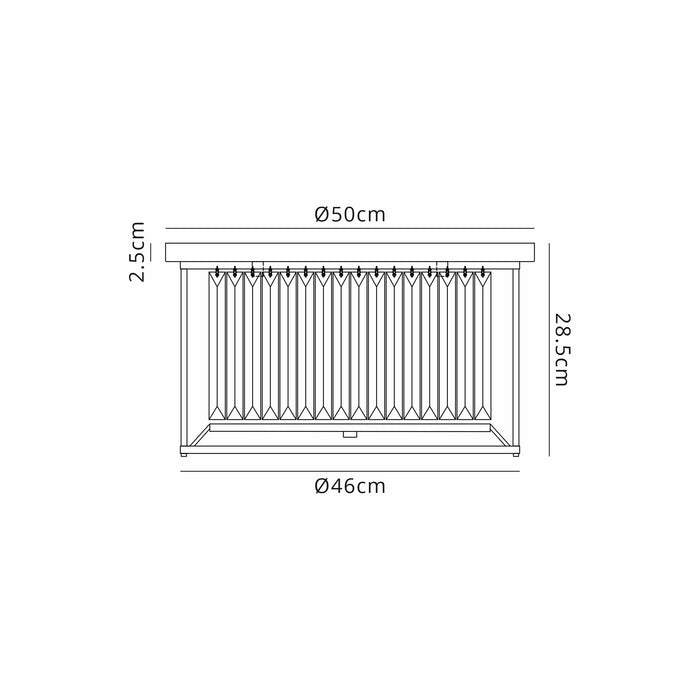 Nelson Lighting NL91239 Maccia 4 Light Flush Ceiling Light Polished Nickel Clear