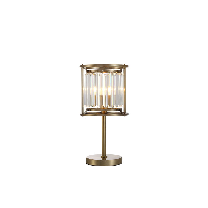 Nelson Lighting NL91379 Maccia 1 Light Table Lamp Antique Brass Clear