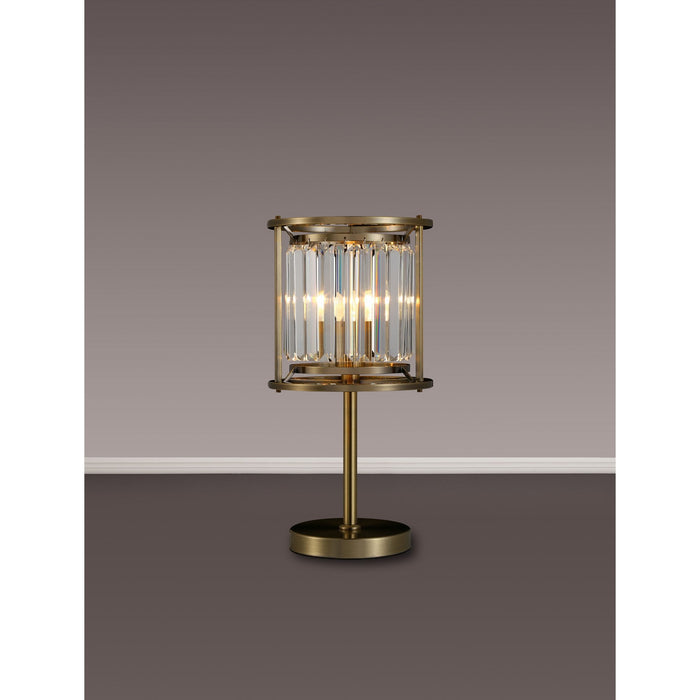 Nelson Lighting NL91379 Maccia 1 Light Table Lamp Antique Brass Clear