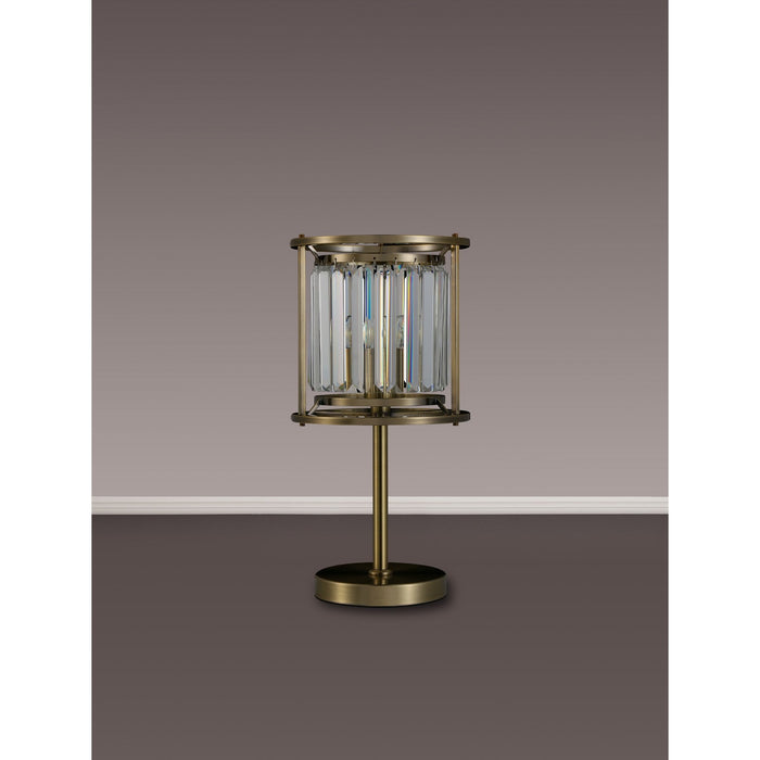 Nelson Lighting NL91379 Maccia 1 Light Table Lamp Antique Brass Clear