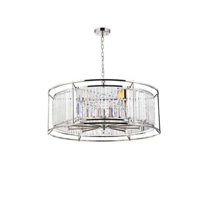 Nelson Lighting NL93069 Maccia 10 Light Pendant Polished Nickel Clear