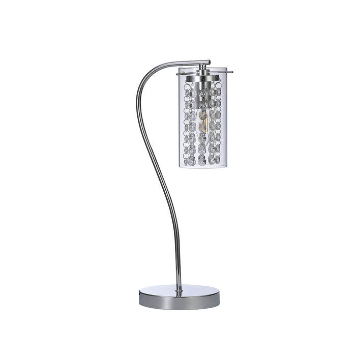 Nelson Lighting NL91009 Minnie 1 Light Table Lamp Polished Chrome Crystal