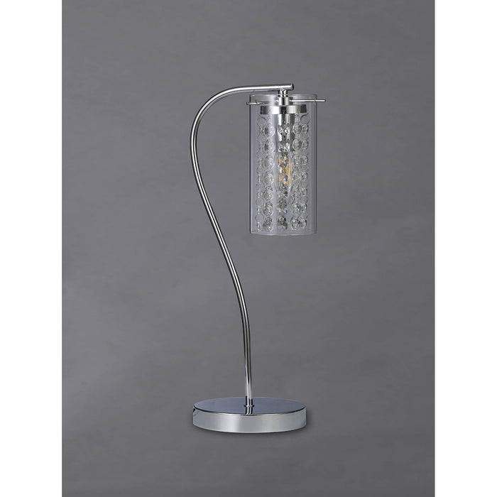 Nelson Lighting NL91009 Minnie 1 Light Table Lamp Polished Chrome Crystal